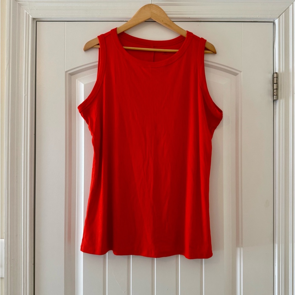 Lane Bryant Vibrant Orange Ribbed  Tank Plus 22/24 | Bright Wardrobe Essential